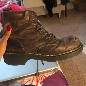 DR. MARTENS brown leather boots